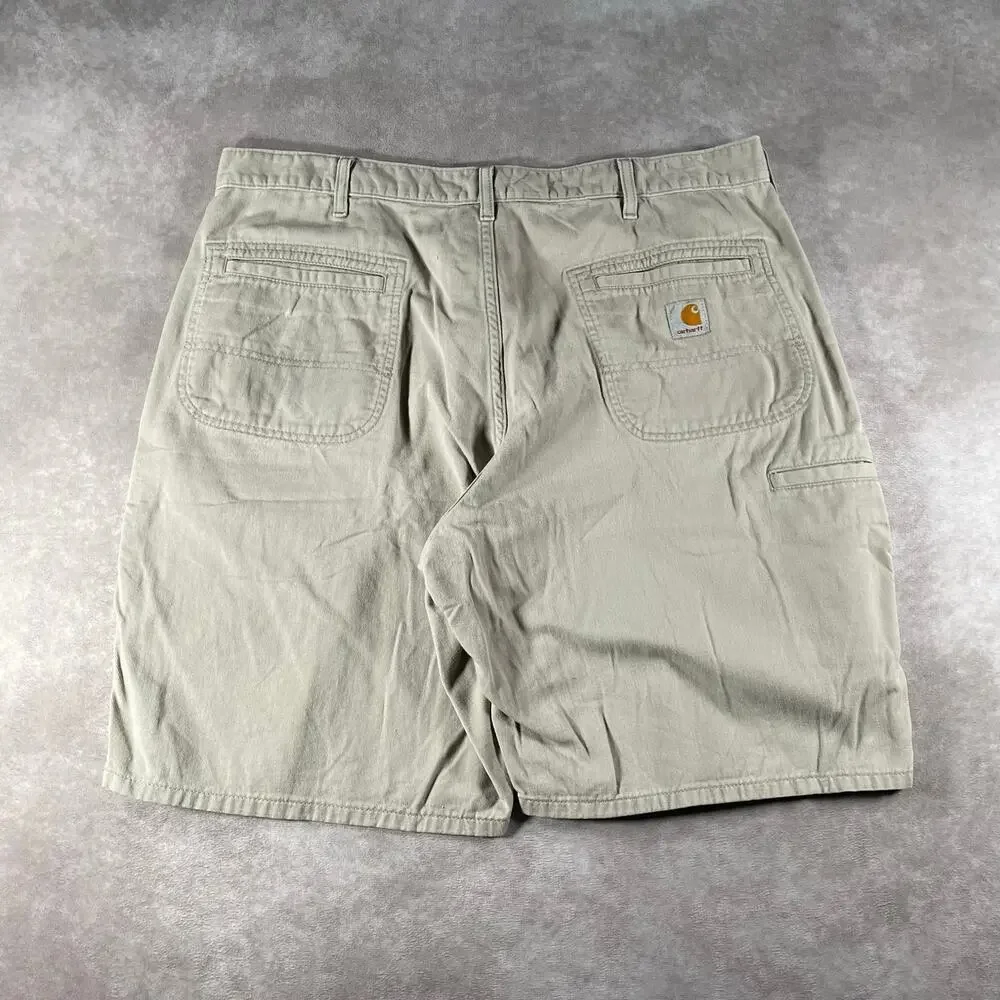 Vintage Carhartt Patch Tan B283 Lightweight Shorts Waist 38